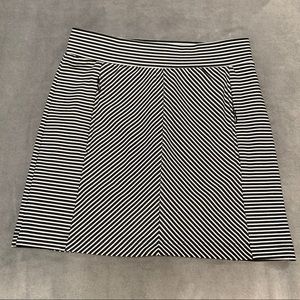 TALBOTS Skort Blue/White Stripes Cotton Blend NWOT